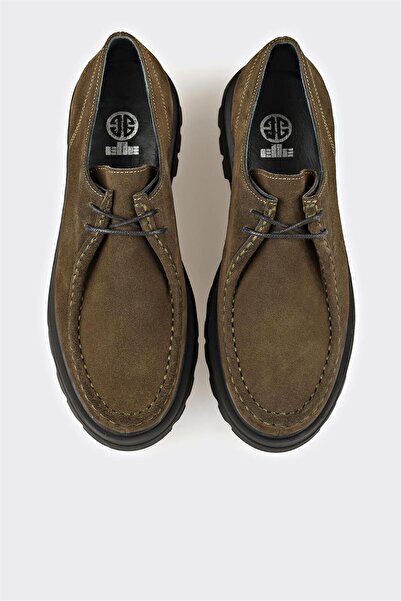 Elle Shoes Haki Deri Kadın Günlük Ayakkabı