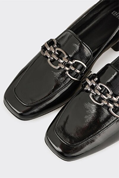 Elle Shoes Siyah Deri Kadın Ayakkabı