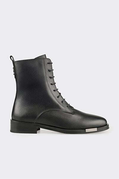 Elle Shoes Siyah Deri Kadın Günlük Bot