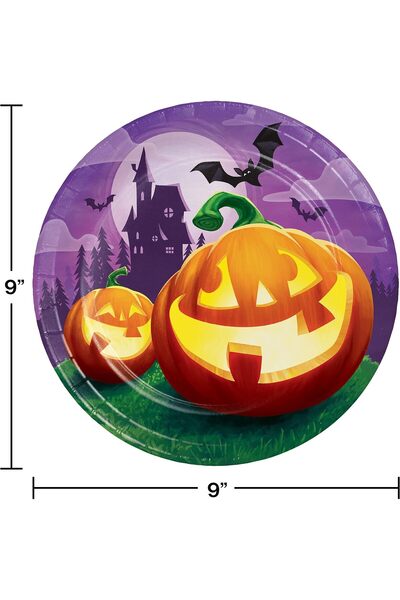 erorex Grinning Pumpkins Dinner Plates 8.75In 8Ct