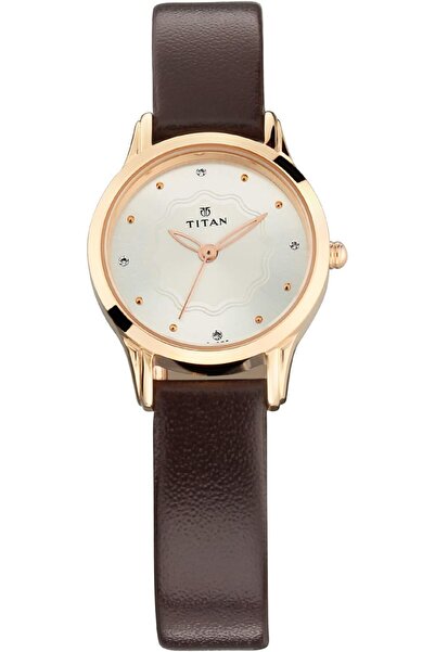 erorex Silver Dial Leather Strap Watch