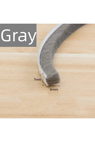 Choice7 شريط فرشاة لاصق ذاتي 10 أمتار 7×8-رمادي شريط إغلاق للباب والنافذة مقا...
