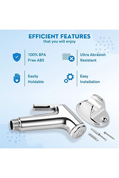 SAQOCLEAN Alsaqer Toilet Shattaf Set (Chrome Plated) Handheld Bidet Sprayer with Adjustable Water Pressure