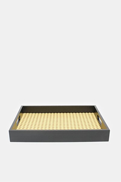 erorex Black Rectangle Serving Tray Set (2 Piece), Black, One Size 131777258