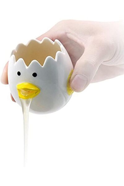 erorex Ejotstsd Luococo Cute Egg Separator, Ceramics Vomiting Chicken Egg Yolk White Separator, Practical