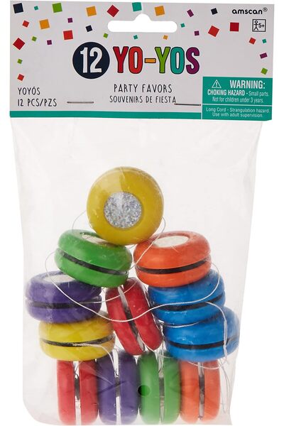 erorex 390227 Laser Yoyos Party Favor 12 Ct 1 1/2" X 7/8"