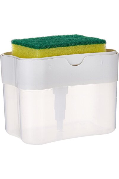 SAQOCLEAN موزع صابون أطباق المطبخ 2 في 1 مع حامل إسفنجي