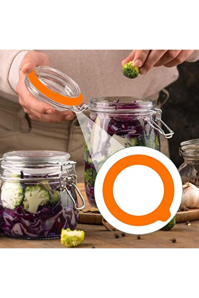 erorex 6 Pcs Silicone Jar Gaskets 3.75 Inch Jar Gaskets Replacement Seals Airtight Gasket Sealing Rings