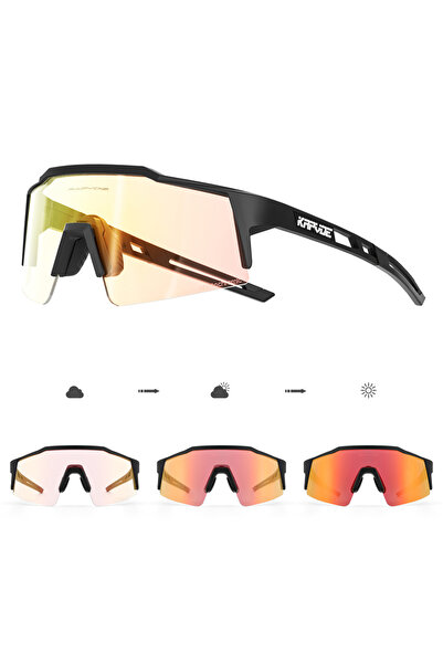 KAPVOE 1 lens Photochromic-RE-02 Bike Sunglasses Cycling Glasses for Man MTB Goggles Women Outdoor C