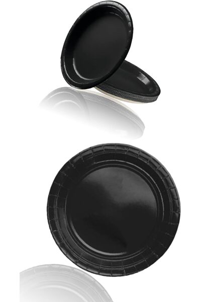 erorex Black 9Inch Party Paper Plates, 16 Pcs Halloween, Birthdays, Weddings, Retirement Parties Elegant