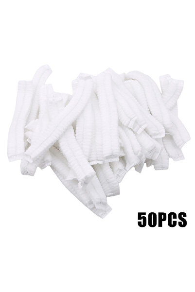 choice2 50 قطعة أو 100 قطعة من شبكات الشعر البيضاء المقاومة للماء، غطاء استحمام، غطاء غير منسوج مقاوم للغبار، غطاء لتطويل الرموش