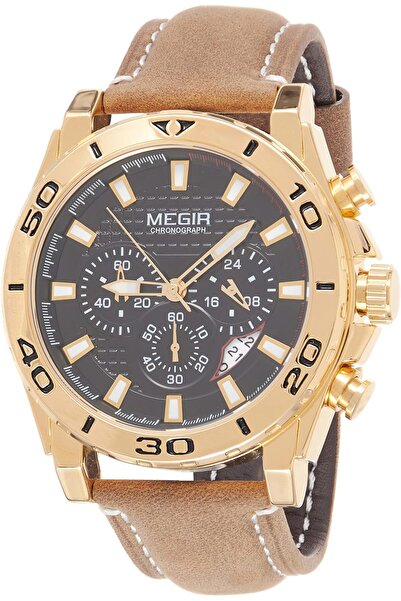 erorex Mens Quartz Watch Chronograph Display And Leather Strap 2094G