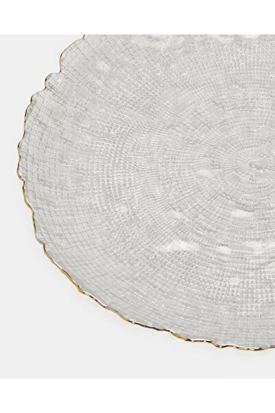 erorex White Charger Plate With Gold Rim, White, One Size