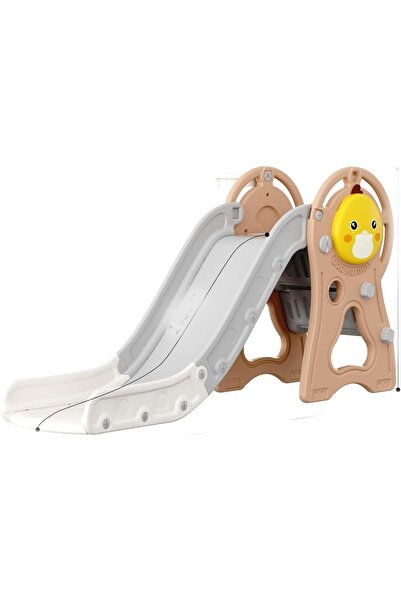 erorex Foldable Dog Slide With Basketball For Kids 149 * 78 * 50Cm (Beige Grey)
