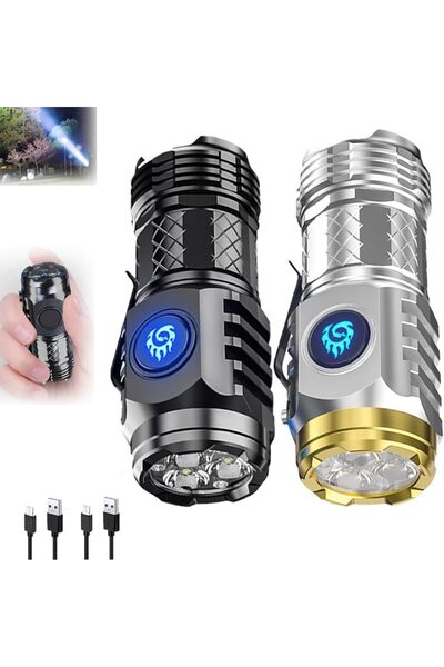 erorex 2PCS Three Eyed Monster Mini Flash Super Power Flashlights Portable Tactical Flashlights Camping