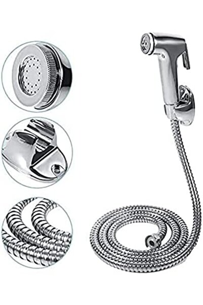 SAQOCLEAN Alsaqer Toilet Shattaf Set (Chrome Plated) Handheld Bidet Sprayer with Adjustable Water Pressure Con