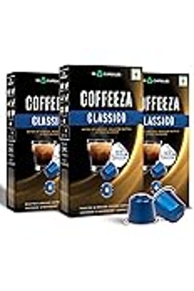 COFFEEZA كبسولات كلاسيكو ألومنيوم - متوافقة مع نسبرسو (علبة من 30 كبسولة)