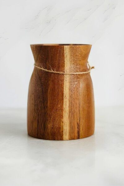 STOREMAX حامل ملاعق خشب الأكاسيا، منظم أدوات المطبخ، 10 × 12.7 سم، بني، newpr...