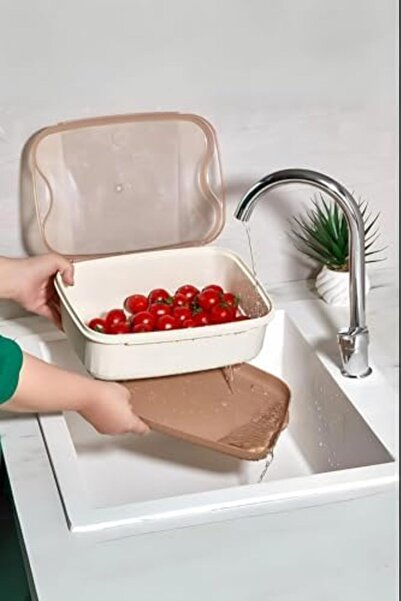 STOREMAX Sellbuyst Ahmet Rüya Storage Container with Strainer 4500 Ml, Kumsal Trendy 266450