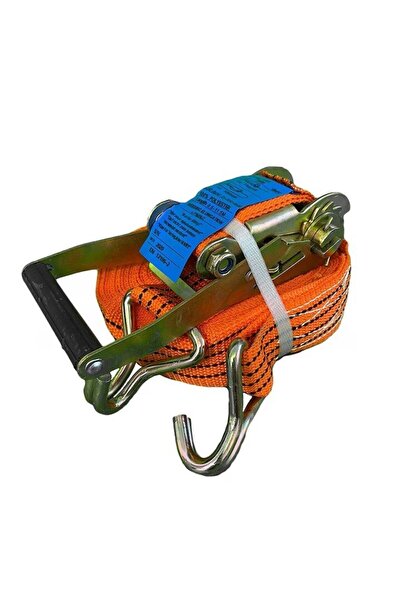 LEIBOO Anchoring Strap with Ratchet 5000 Kg, 10 Meters, 5 cm, Ergonomic Handle, Orange