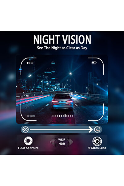 Denx كاميرا سيارة عالية الدقة 1080 بكسل مع مسجل فيديو رقمي 4 قنوات مع واي فاي وتسجيل أمامي وخلفي وصندوق أسود مكون من 4 عدسات.