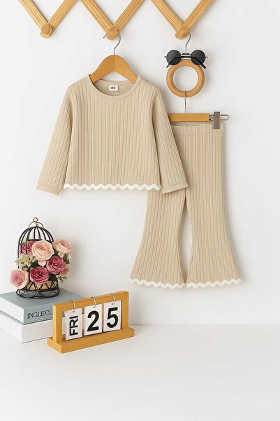 CINARIUM Girl's Sutashi Detailed Badi and Spanish Pants Holiday Outing Set