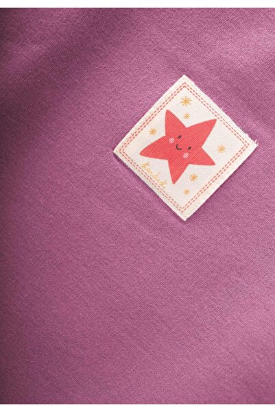 Cigit Label Detailed Sweatshirt Set Age 1-7 Fuchsia