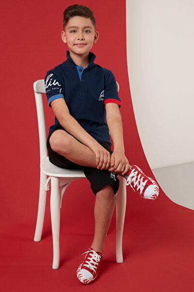 Lela Printed Elastic Waistband Polo Neck 100% Cotton 2-Piece Bottom-Top Suit Boy's Suit 59213423