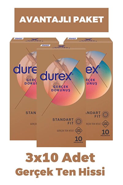 Durex Seddar Collection Gerçek Dokunuş Ultra Kaygan Prezervatif 10'lu 3 Adet