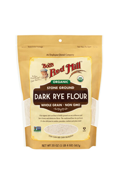 Bob's Red Mill دقيق الجاودار الداكن العضوي الكامل، غير معدل وراثيًا، 567 جم × 4