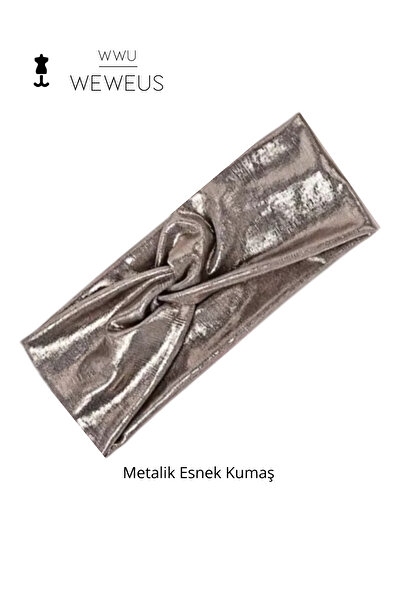 Weweus رباط شعر نسائي فاخر بلون الأرض المعدنية