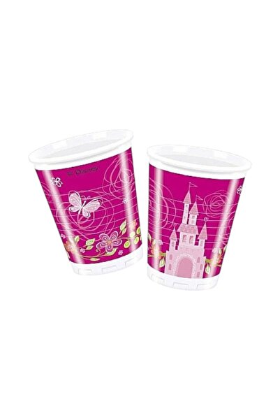 DİSNEY PRİNCESS Set of 8 glasses, Plastic, Pink, 200 ml, Disney Princess