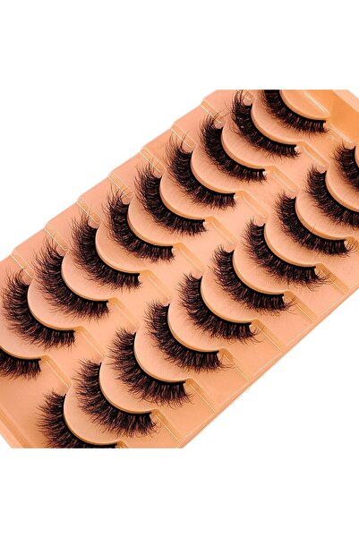 Choice1 10 أزواج 5D-J09 HBZGTLAD 10 أزواج من رموش المنك الصناعية المصنوعة يدويًا رموش صناعية طبيعية بلون نود مكياج Si