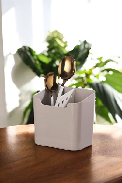 Bayev 2 Pieces Samba Cream Spoon and Fork Organizer - Spoon Holder for Inside the Cabinet