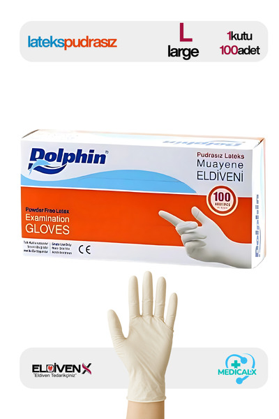 Medicalx DLP Lateks Pudrasız Muayene Eldiveni 100’lü Paket - Large