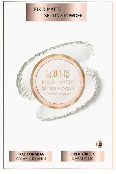 Lollis Fix & Matte Setting Powder 00 / Sabitleyici Toz Pudra 00