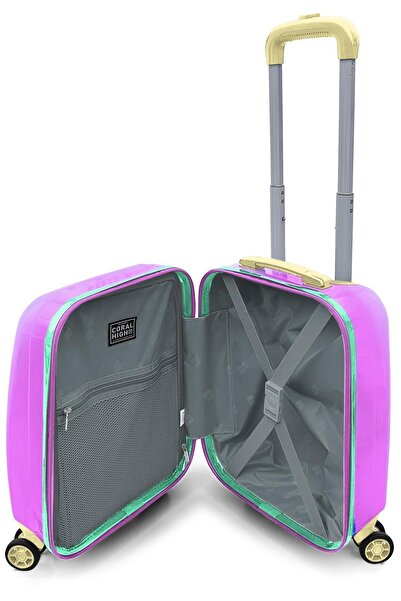 Coral High Sarı Yeşil Pembe Valiz Seti - Kız Çocuk Seyahat ve Tatil - Çocuk Valizi ve Bel Çantası Se