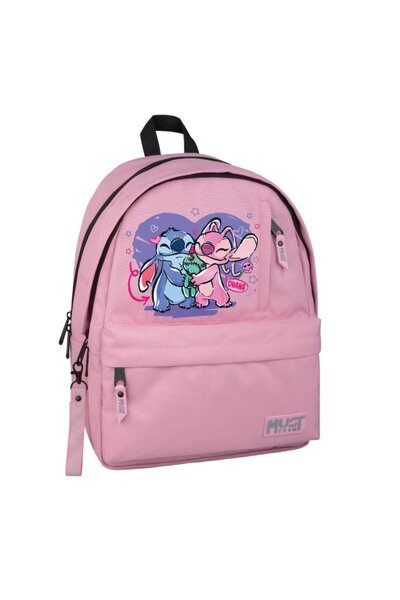 Must Team Disney Stitch & Angel Backpack, 2 compartments, 32x19x42 cm, Light pink, MUST TEAM