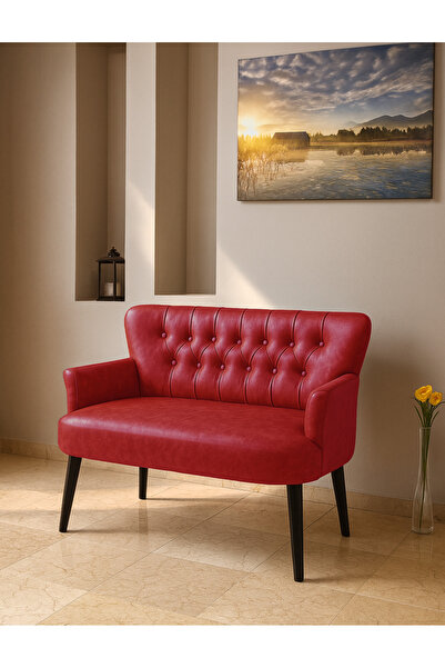 Azra Mobilya Modern Chester Tarzı Deri İkili Koltuk – Demonte Ayaklı, Lüks , ...