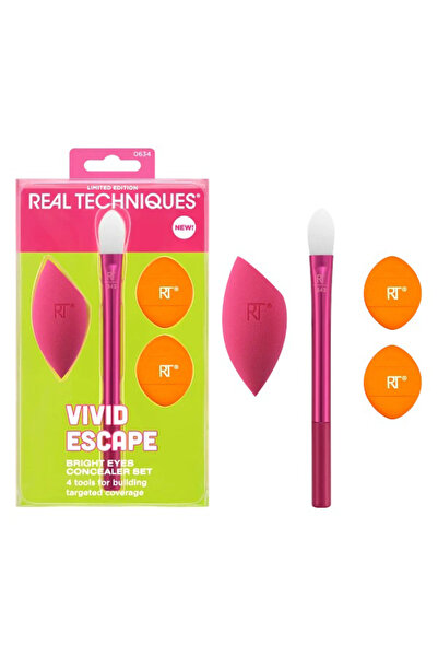 Real Techniques Vivid Escape Bright Eyes Concealer Kit, 4 Piece Set