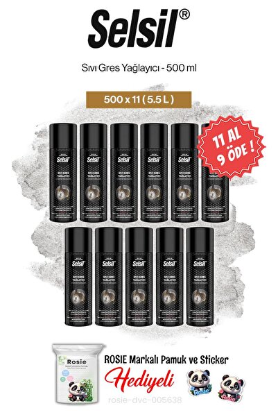 Selsil 11 AL 9 ÖDE Sıvı Gres Yağlayıcı 500 ml ve rosie pamuk