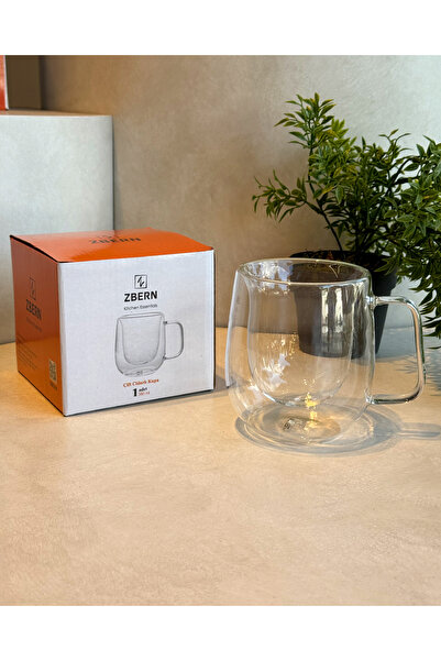 ZBERN ÇİFT CİDARLI MEŞRUBAT SU LATTE KAHVE 350 ML CAM KUPA