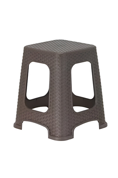 Ersel Elif Plastik Rattan Tabure Büyük Boy Kahverengi 5 Adet