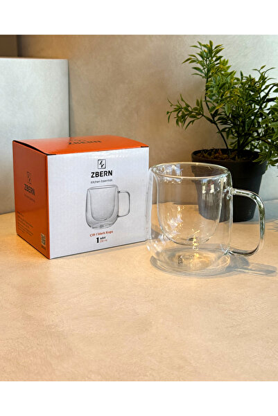 ZBERN ÇİFT CİDARLI MEŞRUBAT SU LATTE KAHVE 250 ML CAM KUPA