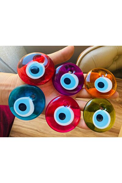 312 KONSEPT 6 bucăți de 5,5 cm de dimensiuni mari, mărgele colorate din sticl...