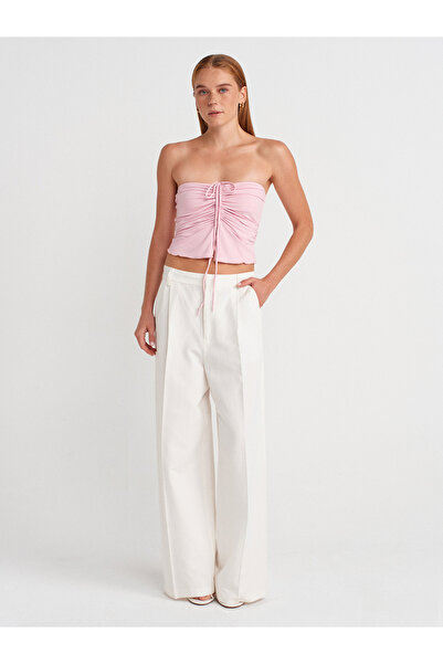 Dilvin 31984 Drawstring Top-Powder Pink