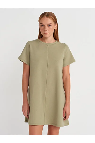 Dilvin 91523 Short Sleeve Mini Dress-Cagla