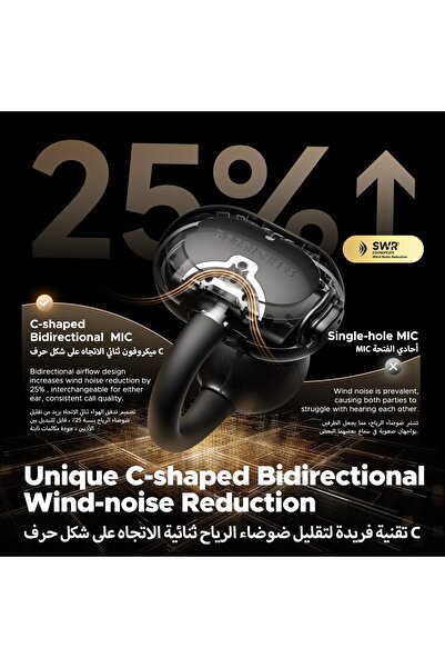 SoundPEATS POP Clip Open-Ear Earbuds, Bluetooth 5.4, 30H, IPX5, App Control