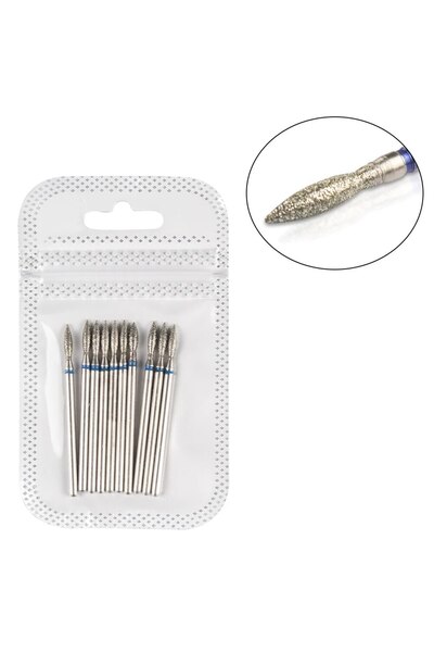 Choice3 5U-X-10pcs مجموعة من 10 رؤوس مثقاب أظافر ماسية لتنظيف البشرة ومبرد أظ...