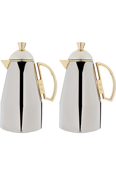 rexa طقم هيرموس، قطعتين، 0.7/1 لتر، علبة داخلية زجاجية، جسم خارجي بلاستيكي - فضي